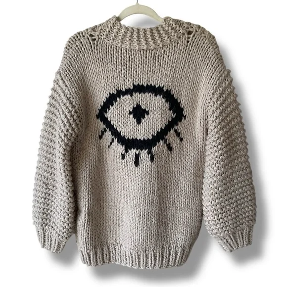 Jackson Rowe I See You Chunky Knit Cardigan in Stone Size S - Picture 4 of 13